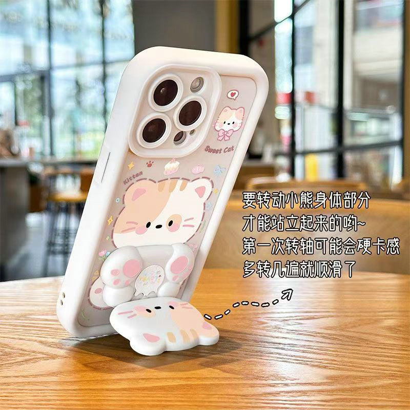 JG| เคสสำหรับ OPPO Reno 3 4 5 6 7 8 4F 5F 5Z 6Z 7Z 8Z 8T 10 11 12 13 Pro Plus 11F 12F 13F เคสโทรศัพท์แบบนิ่ม ลายคู่รัก สร้างสรรค์ แมว กระจกแต่งหน้า ป้องกันเลนส์แบบเต็มรูปแบบ - รูปที่ 2