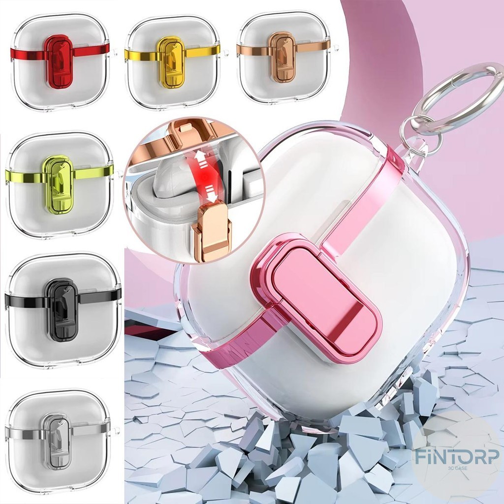 เคสหูฟังใสสำหรับ Samsung Buds Pro 3 เคส For Samsung Bud Pro3 ล็อคหัวเข็มขัดแบบชุบไฟฟ้าป้องกันการตก เ