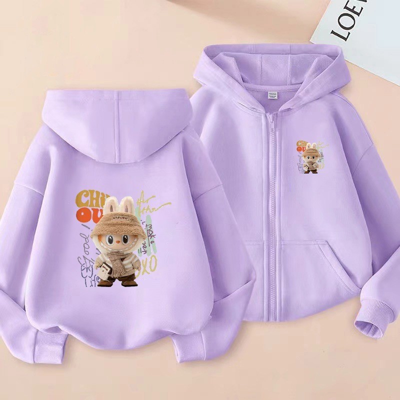 เสื้อแจ็คเก็ตเด็ก Labu ผ้าเสื้อกันหนาวแจ็คเก็ตซิป Hooded Casual Top ฤดูใบไม้ผลิฤดูใบไม้ร่วงแจ็คเก็ต