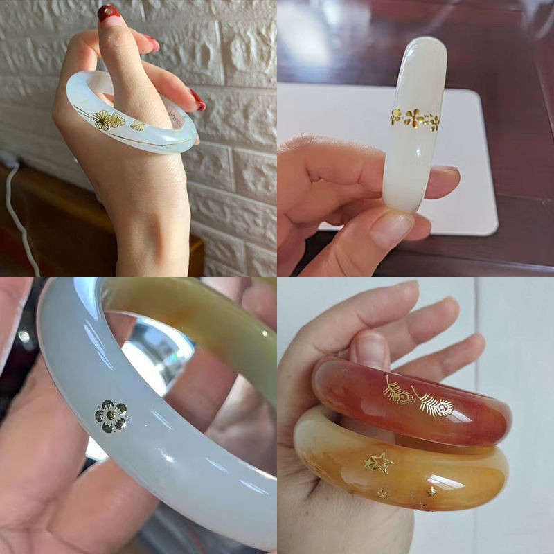 สร้อยข้อมือสร้อยข้อมือซ่อมสติกเกอร์หยกหยกอาเกตซ่อม Crack คอนซีลเลอร์รูปลอกเล็บลูกไม้ทองสติกเกอร์ cxbjlsjtdf.my8.29