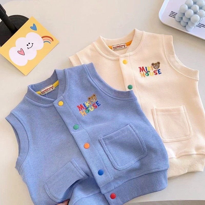 เสื้อกั๊กสไตล์ญี่ปุ่นใหม่ สำหรับเด็กและทารก ใช้ได้ทั้งฤดูใบไม้ผลิและใบไม้ร่วง