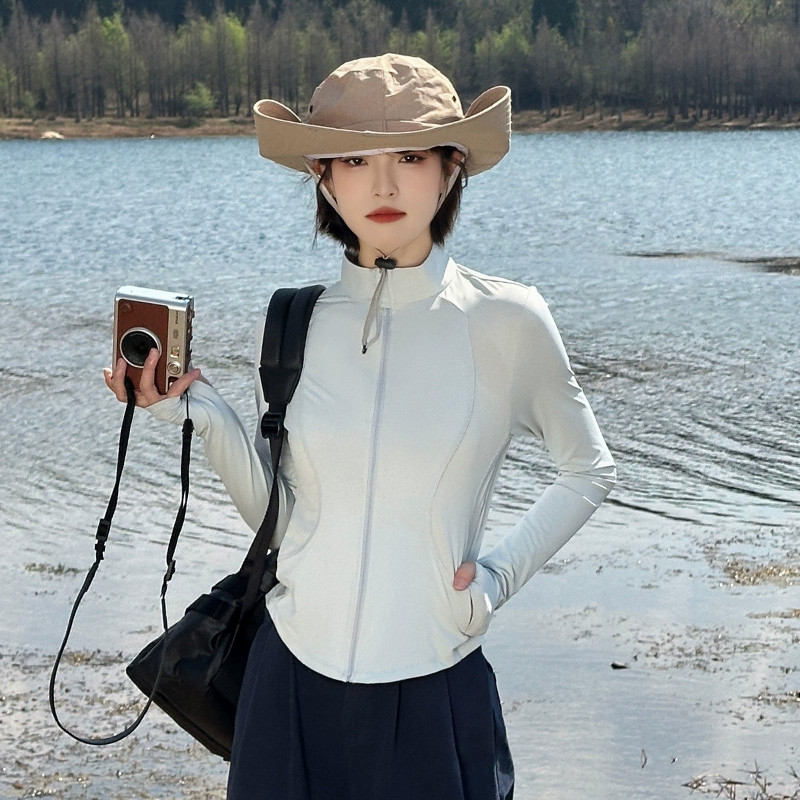 แจ็คเก็ตกันแดดสำหรับการขี่จักรยาน 🚴‍♂️ ตกปลา 🎣 และโยคะ 🧘‍♀️ ปกป้องผิวจากแสง UV - รูปที่ 2