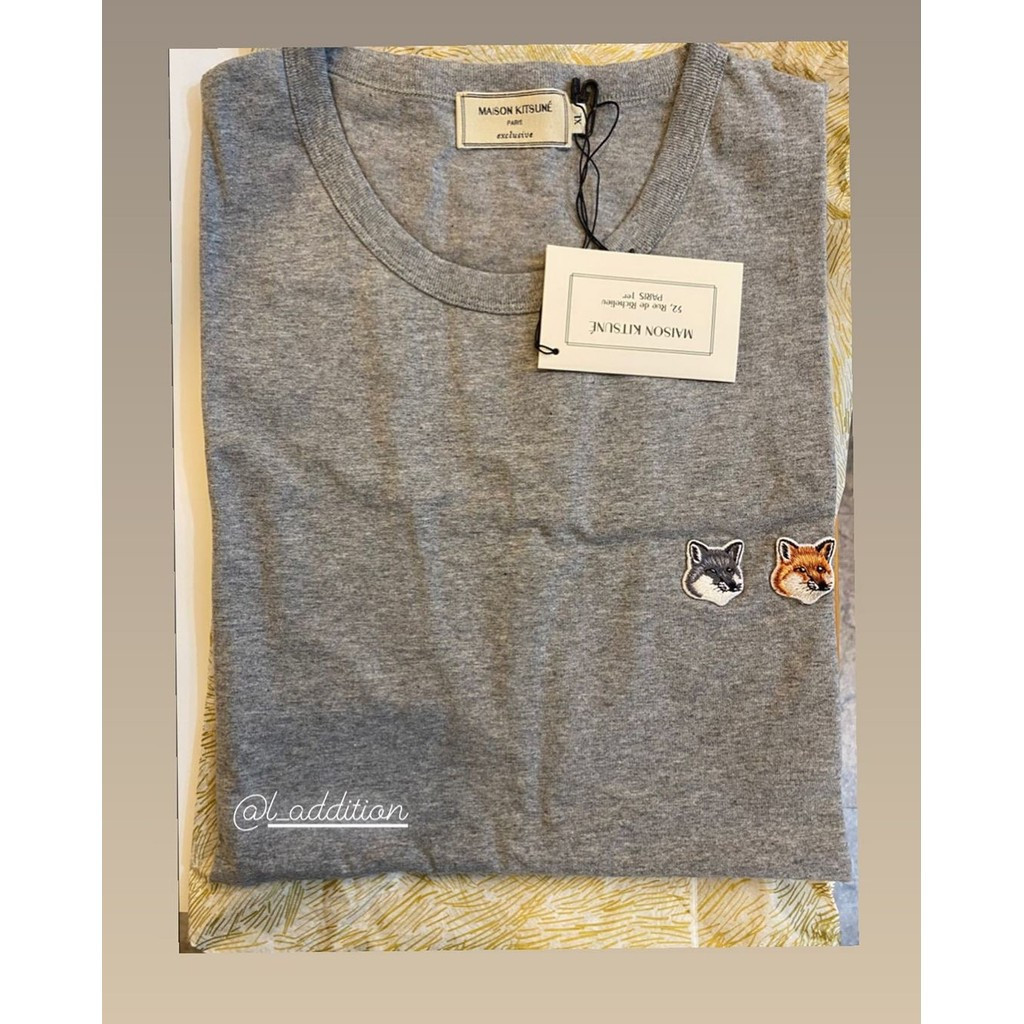 เสื้อยืด Maison Kitsune Fox แขนสั้น ทรงหลวม
