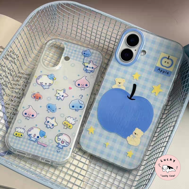 เคสไอโฟน 11 น่ารักขนาดเล็กน่ารักผลไม้สีฟ้า IMD นุ่ม สำหรับ IPhone 16 12 Pro Max 12 Pro 13 11 15 14 Pro Max 14 15 16 Plus