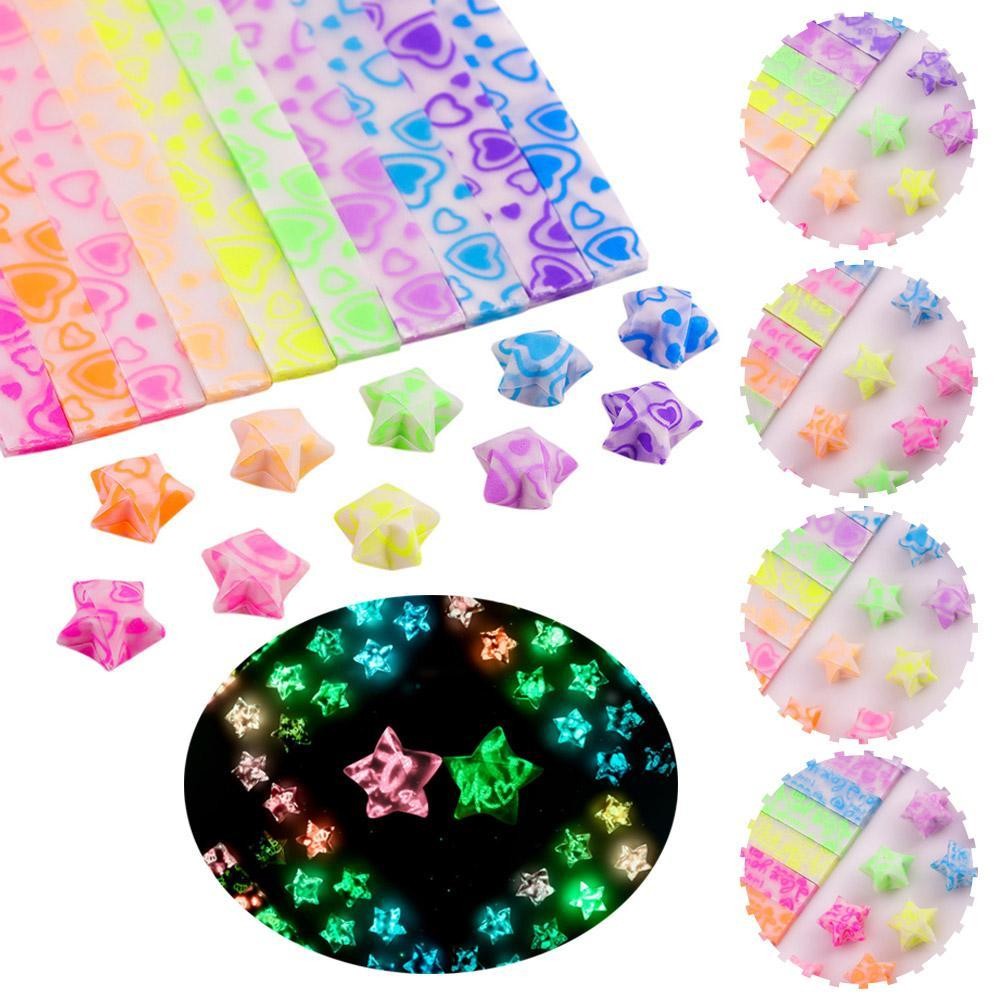 10 สี 210 แผ่น Noctilucent Star Origami Star กระดาษ Star Lucky Diy แถบ Handmade Origami Q5y7