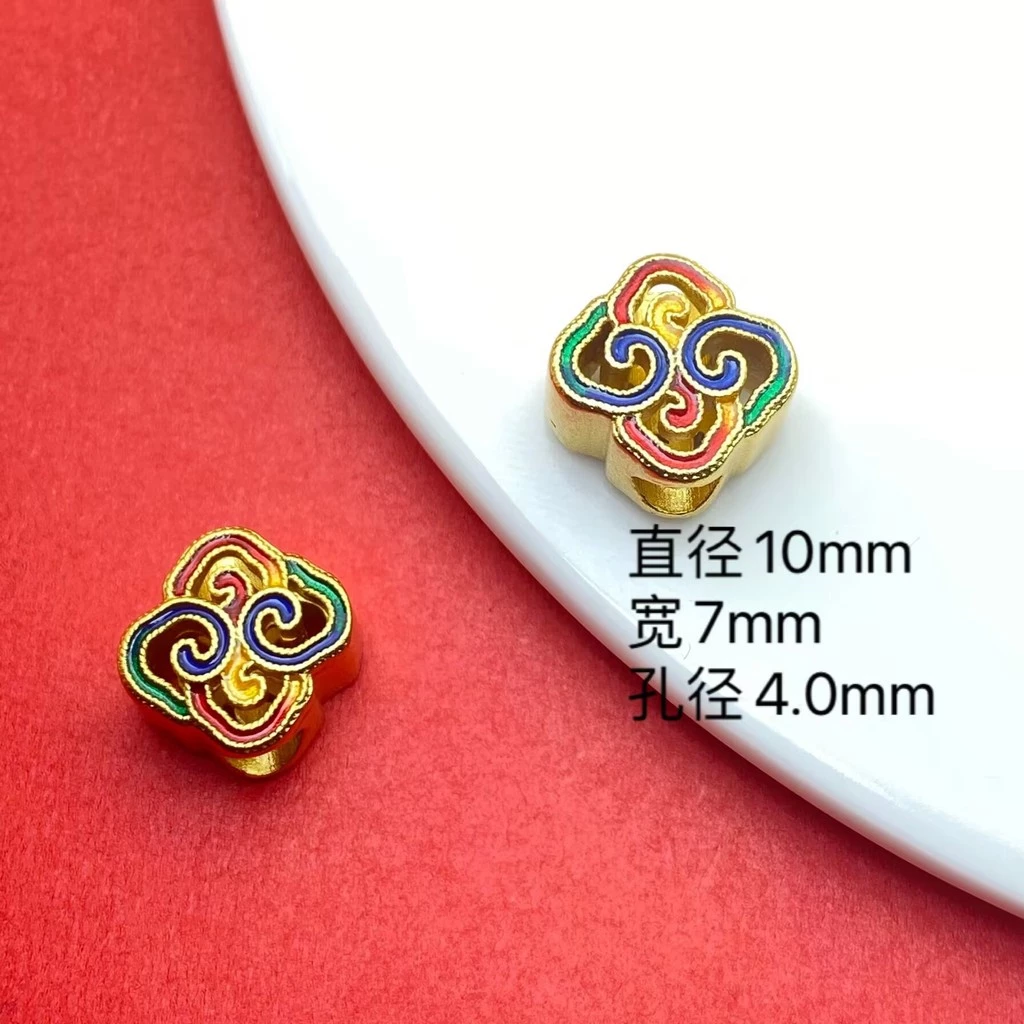 ลูกปัดทองทรายหกตัวอักษรมงคล อุปกรณ์ทำเครื่องประดับแฮนด์เมด thumbnail 4