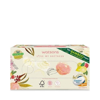 Watsons วัตสัน กระดาษทิชชูกล่อง (X-Flower 3หนา3ชั้น x 100แผ่น.ขอสงวนสิทธิ์ในการเลือกลายสินค้า