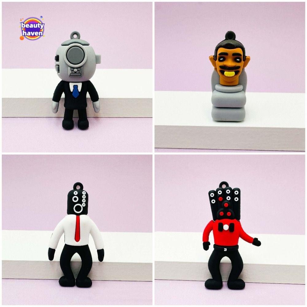 BEAUTYHAVEN อะนิเมะห้องน้ํา Man พวงกุญแจ, Skibidi ห้องน้ําทีวี Man Camara Man Skibidi Bop พวงกุญแจ, 
