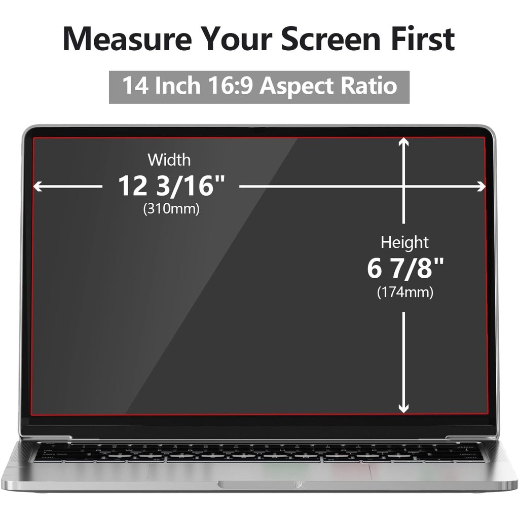 แล็ปท็อปตัวป้องกันหน้าจอความเป็นส่วนตัว 14 นิ้วพร้อม Hp Dell Acer Asus Samsung LG และอื่นๆ, ตัวกรองค
