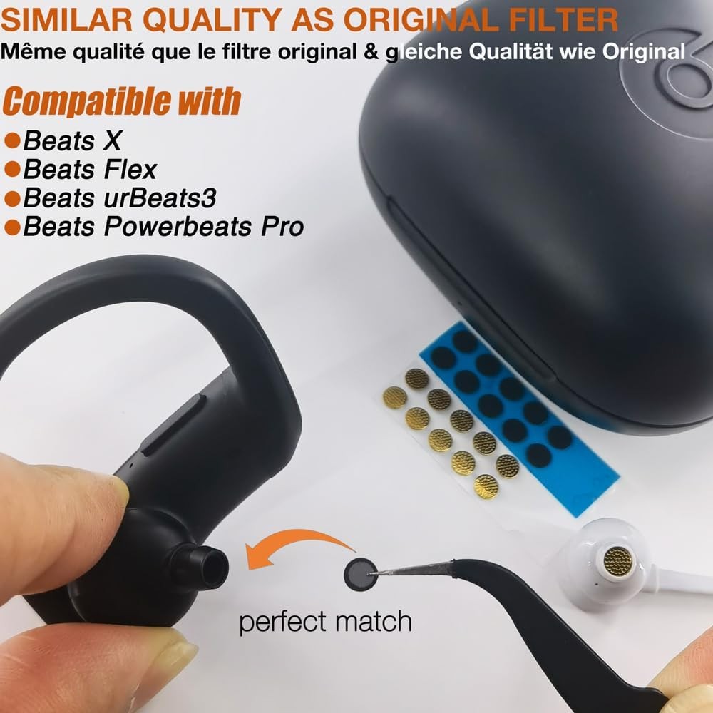 หูฟังการเปลี่ยนตาข่ายกันฝุ่นสําหรับ Beats Flex & Beats Powerbeats Pro & Beats X & urBeats3 หูฟังกรอง