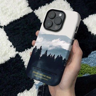 Forest Baiyun Alpine เคสโทรศัพท์เหมาะสําหรับ iPhone 15 14Pro 12ProMax 7/8plus 16ProMax XSMAX 11ProMax 12 13Pro XR 16plus 14ProMax XS 16Pro Double Matte Case