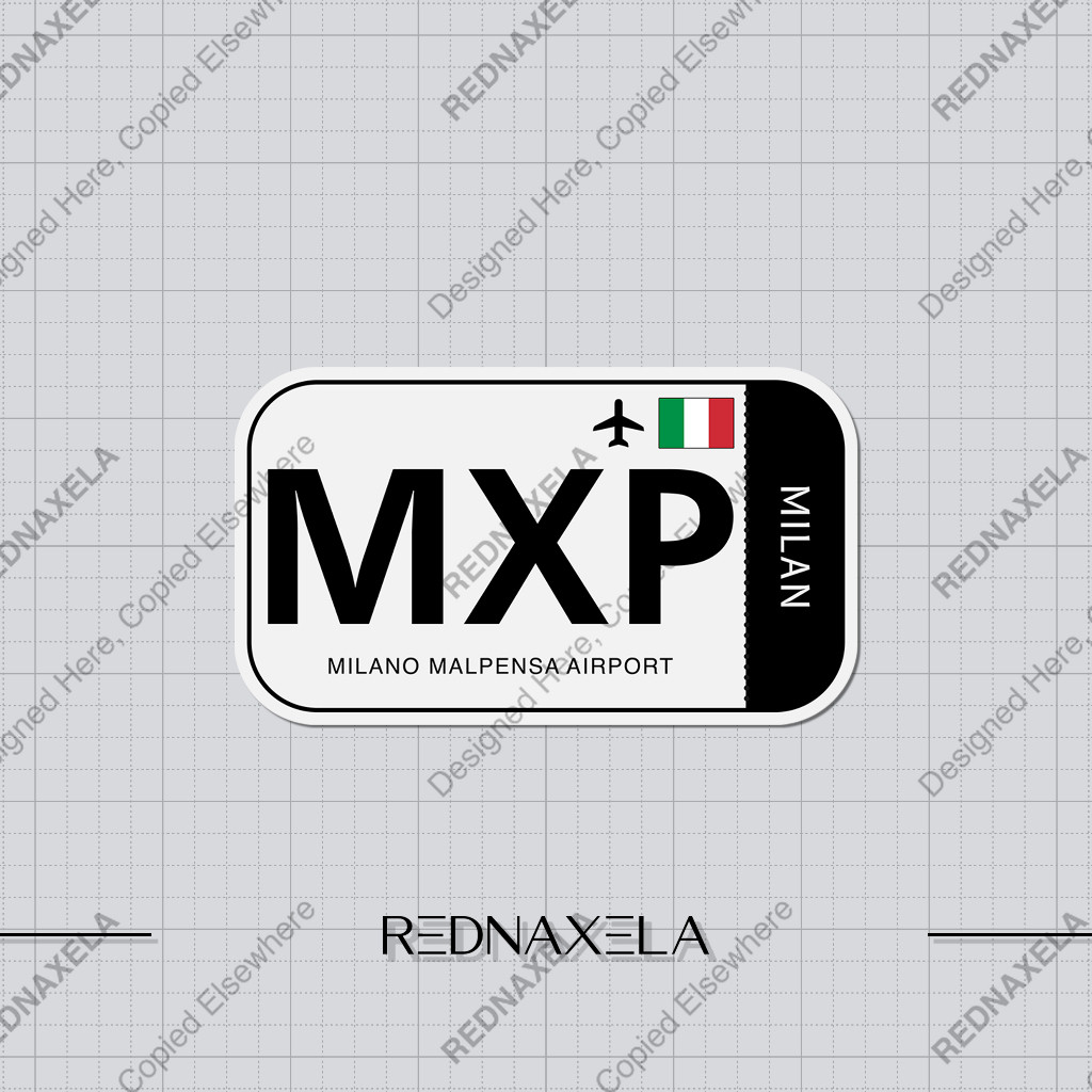 Malpensa Airport Code MXP Sign Sticker สติ๊กเกอร์ไวนิล