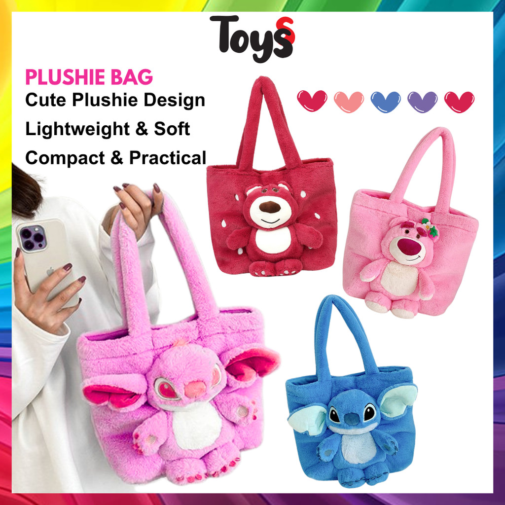Toyss น่ารัก Plushie กระเป๋า Disney กระเป๋าถือ Stitch beg SekolahLotso กระเป๋าถือน่ารัก Disney Stitc