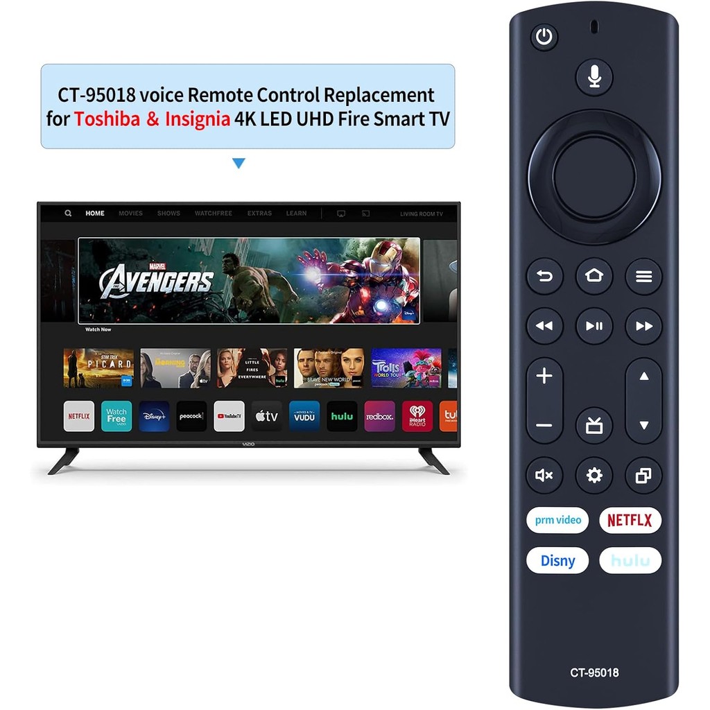 CT-95018 เสียงรีโมทคอนโทรลสําหรับ Toshiba & Insignia 4K LED UHD สมาร์ททีวี 40C350KU 43C350KU 50C350K