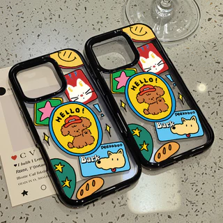 Hard Acrylic Case เคส for iPhone 18Pro 17 11 16 13 15 14 12 Pro Max เคสไอโฟน11 เคสโทรศัพท์มือถือกันกระแทกป้องกันสีเหลือง