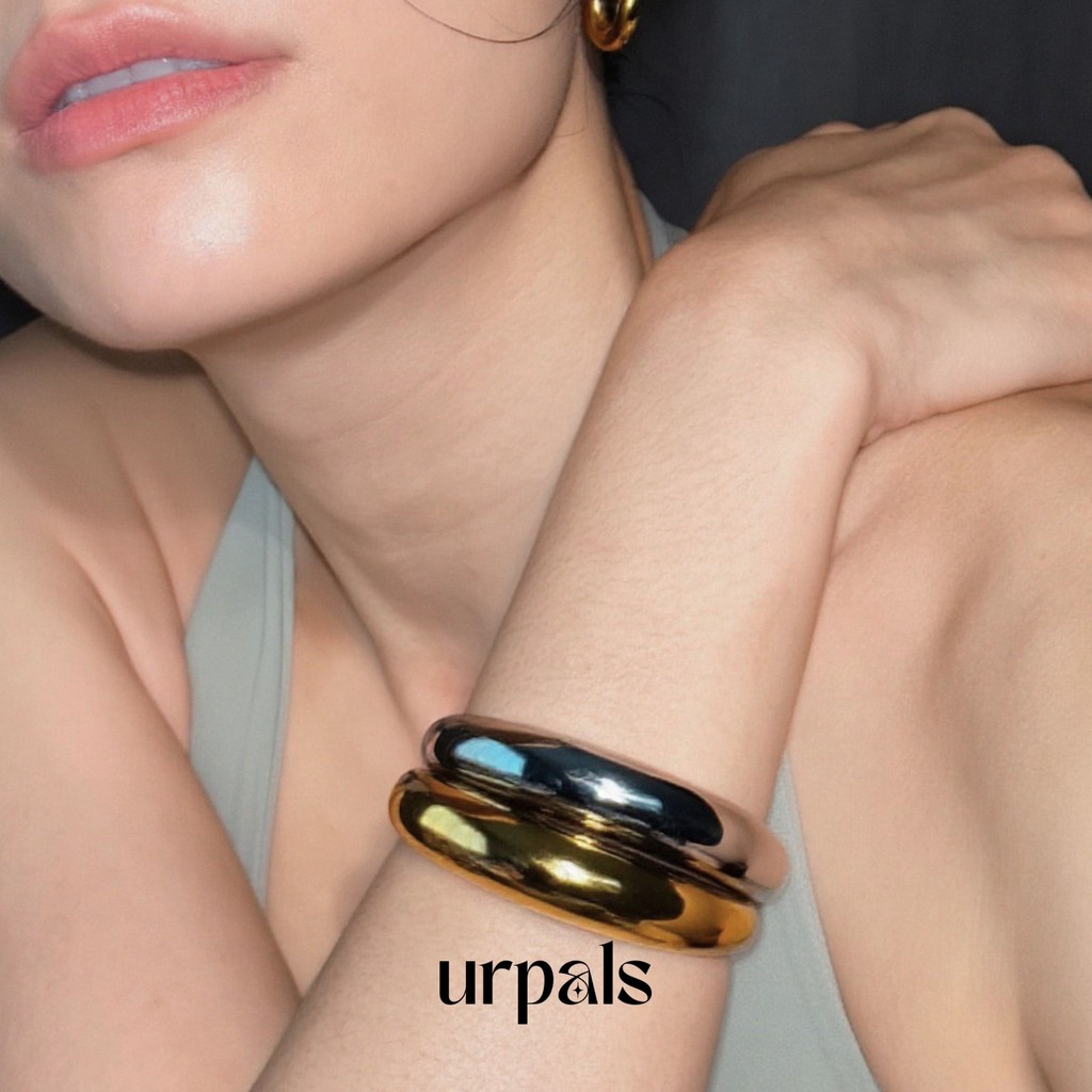 URPALS กำไลข้อมือ Stainless ชุบทอง18K ใส่อาบน้ำ ออกกำลังกายได้