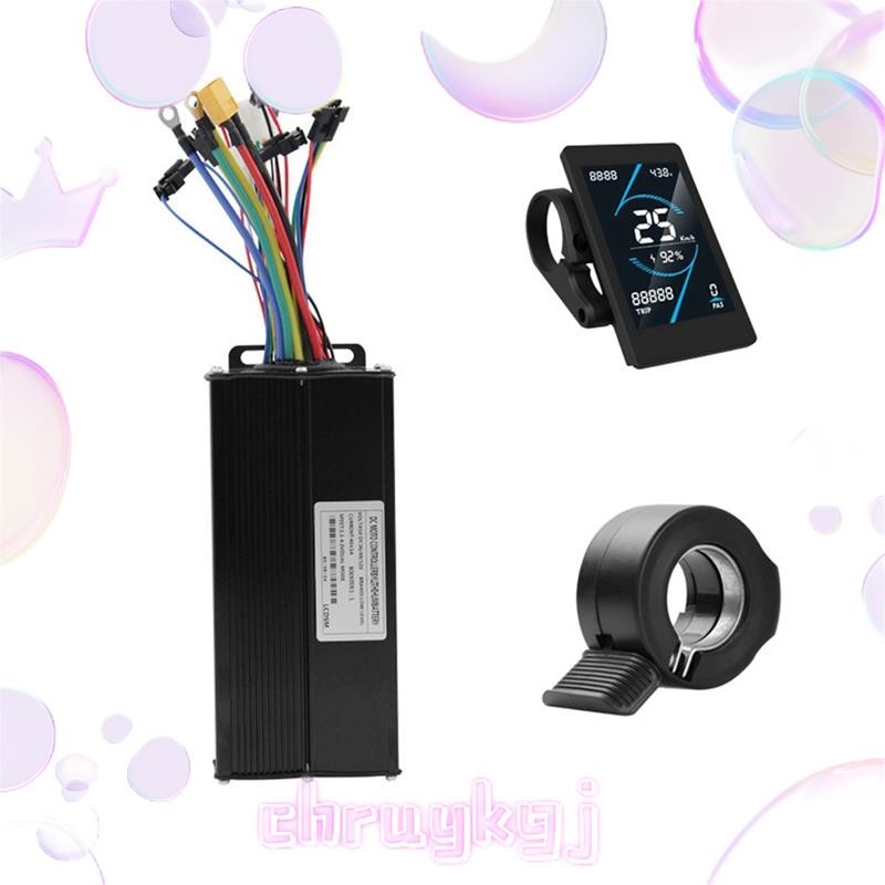 คอนโทรลเลอร์ไร้แปรง T5S พร้อมจอLCD และคันเร่ง130X สําหรับสกู๊ตเตอร์ไฟฟ้าและE-Bike