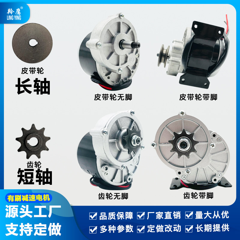 Lingying 12V24V36V250W350W แปรงมอเตอร์เกียร์ MY1016Z2 Eunite สไตล์เดียวกันเกียร์แกนยาว