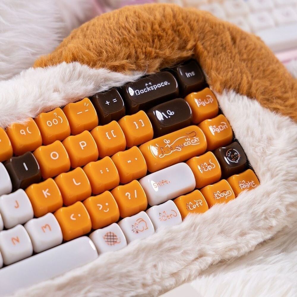 Cat Head ShapeThree Felinae Keycaps MAO Profile 140 คีย์ PC UV Process Aula F75 F99 RK100 Mechanical