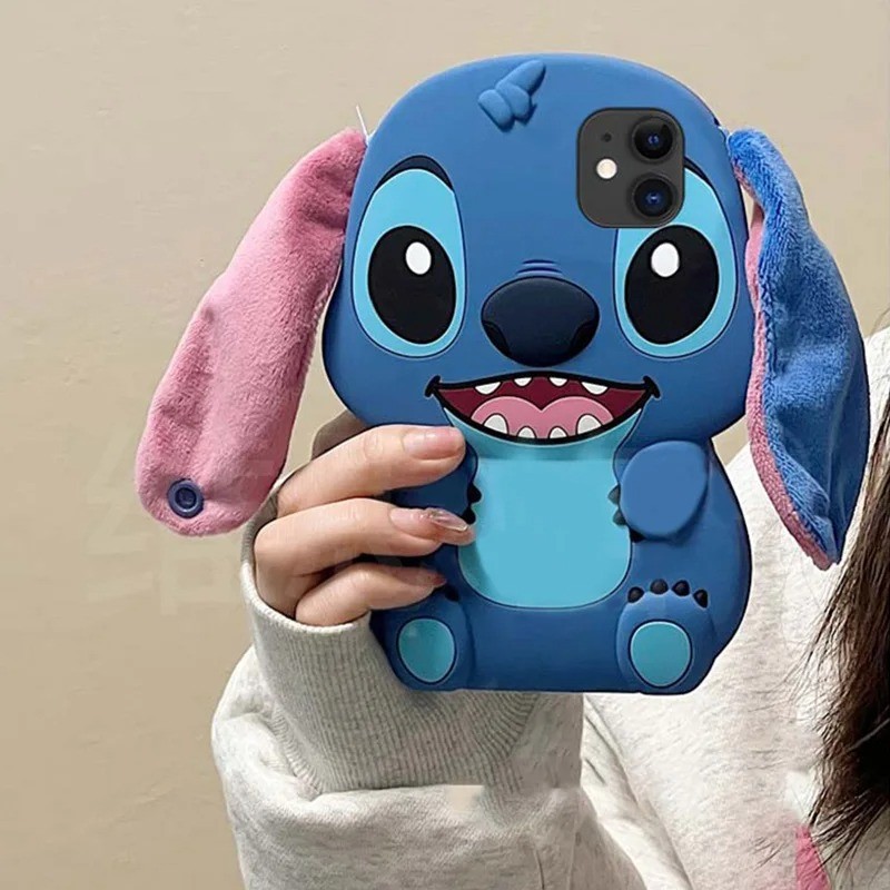 การ์ตูน 3D Plush Stitch มือถือสําหรับ Samsung Galaxy A56 A15 A14 A26 A35 A16 A06 A55 A35 A25 A05 A05S A52 A52S A32 A51 A24 A53 A54 A34s TPU ฝาครอบโทรศัพท์