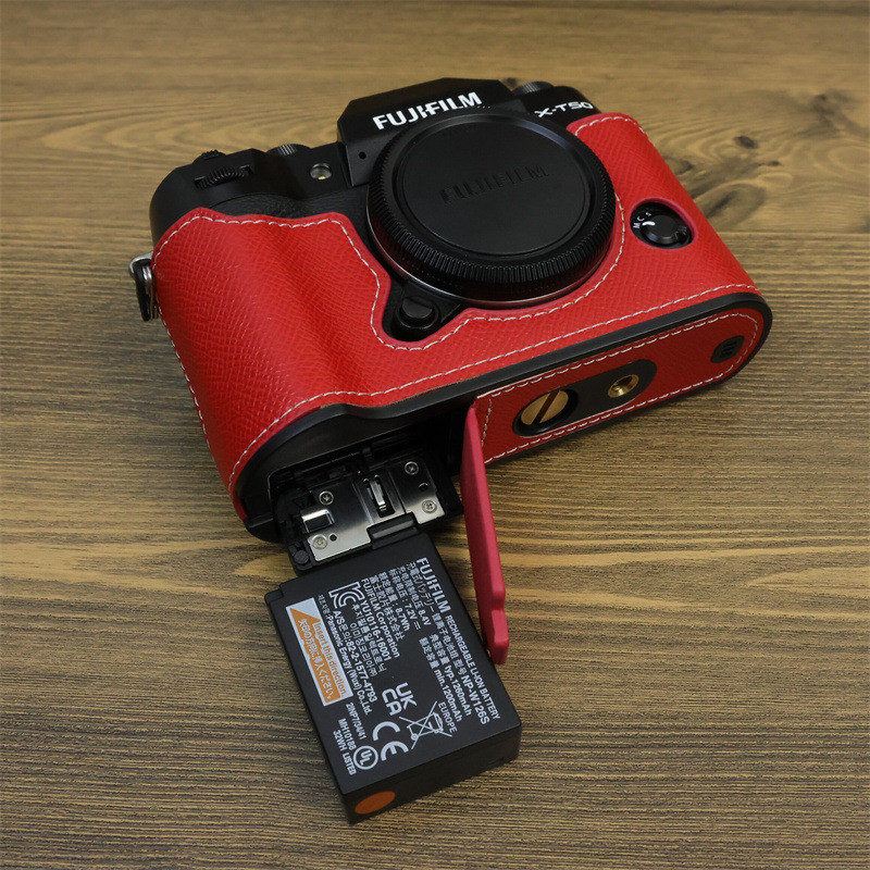 เหมาะสําหรับกระเป๋ากล้อง Fuji X-T50 เคสหนัง xt50 เคสป้องกันกล้อง xt50 ฐานครึ่งเคส