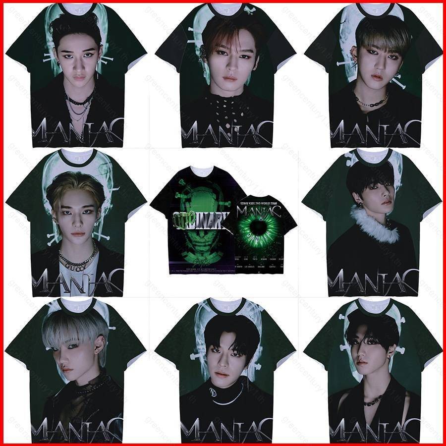 GC1 เสื้อคอปก comeback สไตล์ K-pop Stray Kids ODINARY สำหรับทุกเพศ เหมาะสำหรับฤดูร้อน