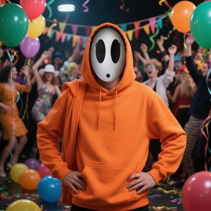 BAYSLI ยางยืดแบบปรับได้ Shy Guy Party สําหรับกิจกรรมกลางแจ้งในวันฮาโลวีน