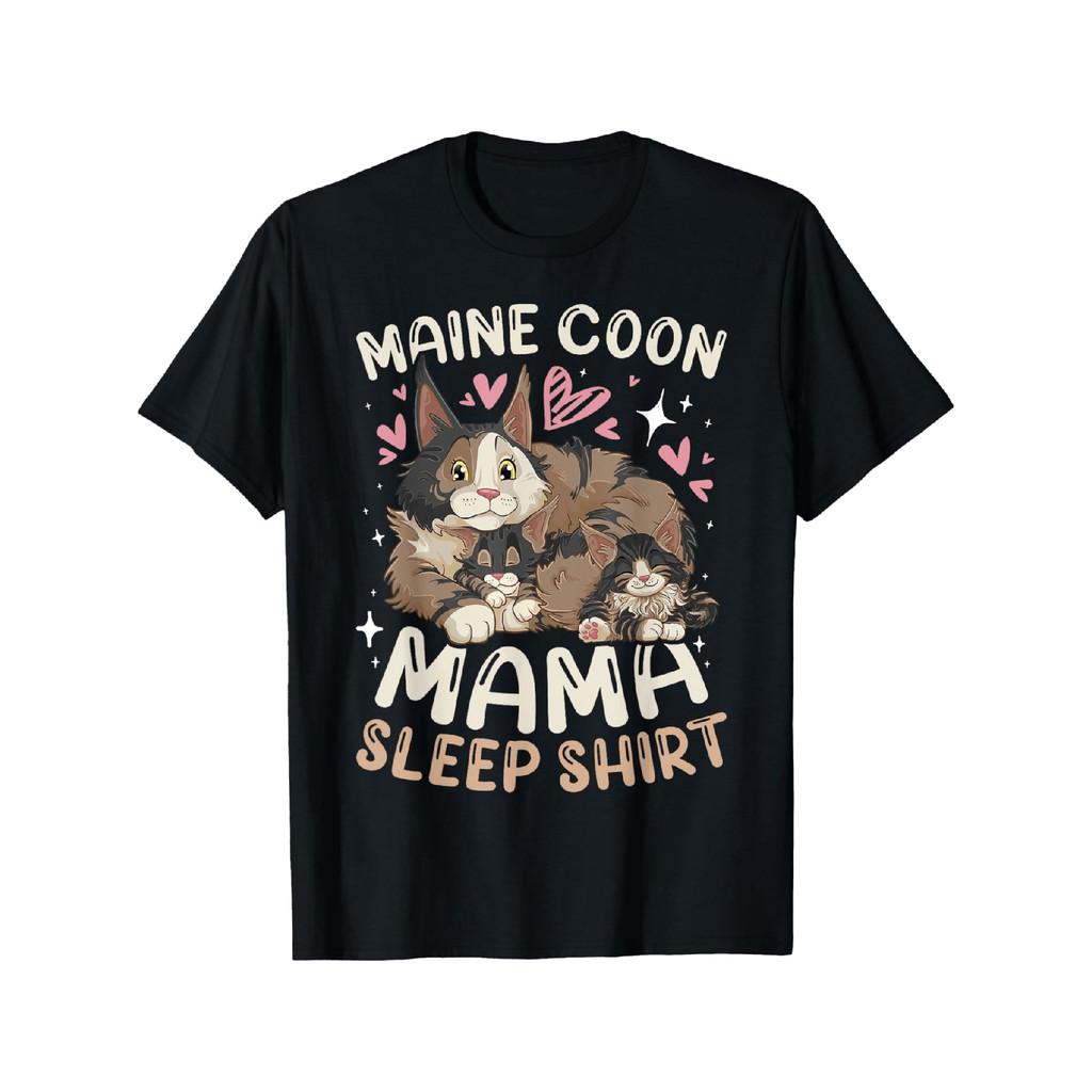 เสื้อยืด Maine Coon แม่และเด็ก