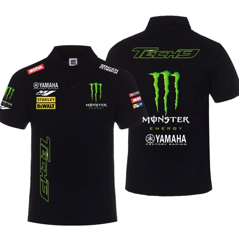 เสื้อทีม MotoGP แขนสั้นสำหรับผู้ชาย ลายพิมพ์แบบฉบับฤดูร้อนปี 2025