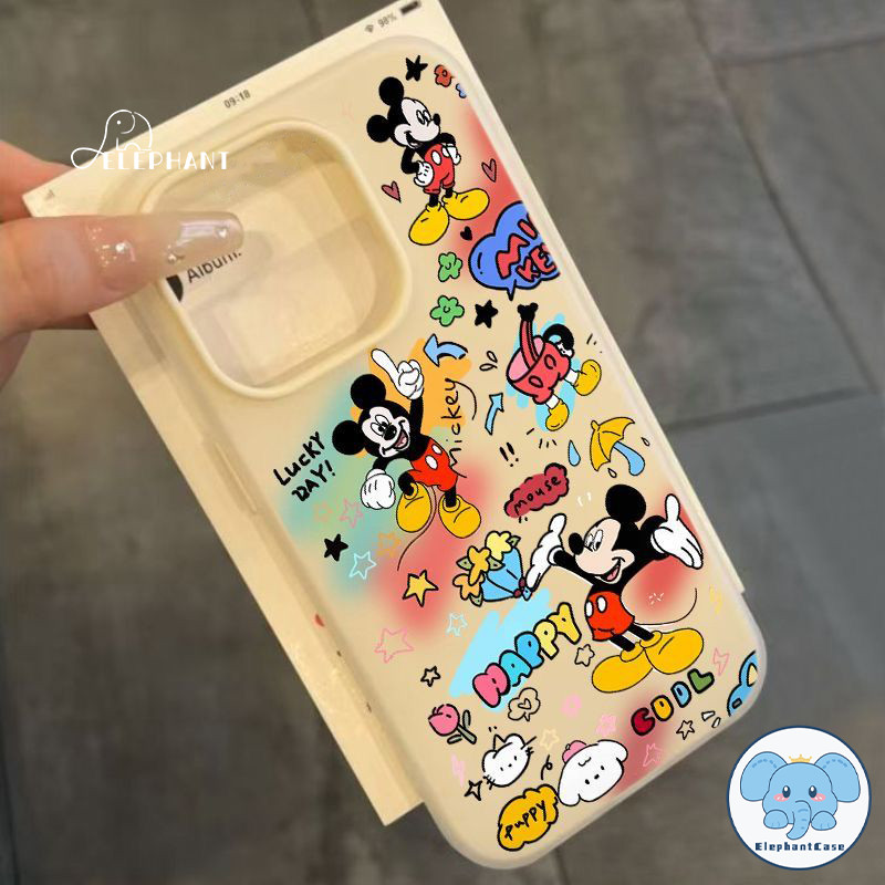 เคสไอโฟน 16 สำหรับ IPhone 15 13 16 12 14 Pro Max 16 15 7 Plus X XR XS Max มิกกี้เม้าส์ ลูกสุนัข ทิวลิป ปกเจลลี่ 2in1ใหม่