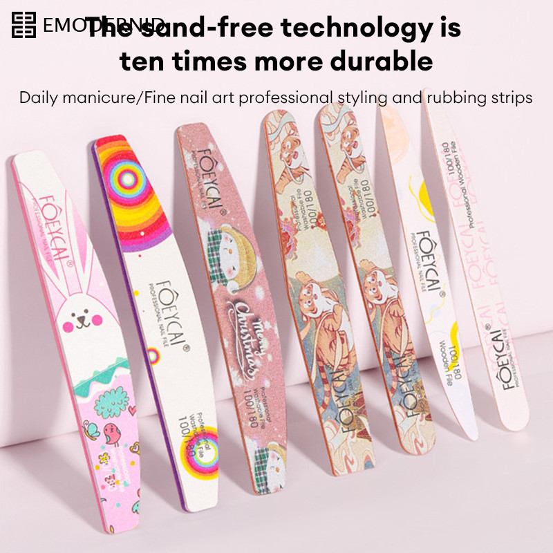 🔥ร้านค้าไทย🔥 100/180 เครื่องมือทำเล็บแถบขัดเล็บการ์ตูนสำหรับซ่อมแซมเล็บ-em