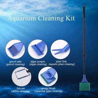 อุปกรณ์ดูแลตู้ปลา 5 in 1 ขัดกระจก ที่ขูดตะไคร่น้ำ ตกปลา Aqua Tools เกลี่ยดิน ส้อมปลูก และสวิง G13