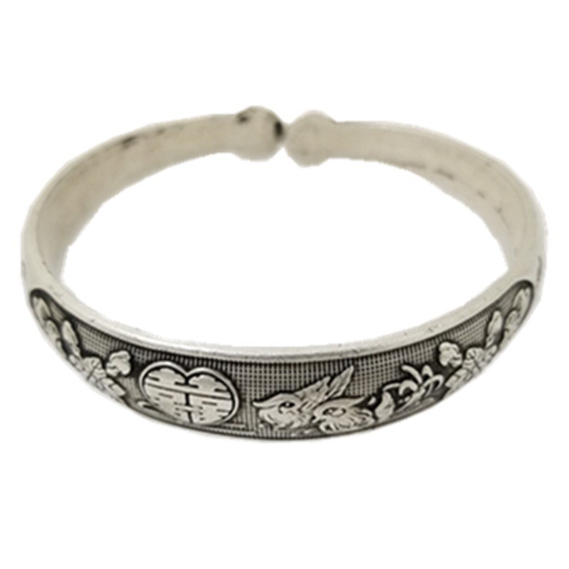 สร้อยข้อมือความสุขคู่ศูนย์กลางโบราณวัสดุโลหะผสม SQ022LYAJIE25912 UYJV