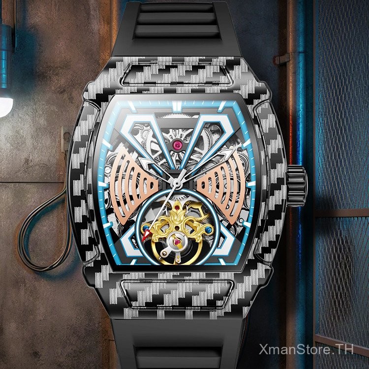 2025 Dulunwe 6021N1 นาฬิกากลไกอัตโนมัติอินเทรนด์สําหรับผู้ชาย | เคสคาร์บอนไฟเบอร์ | ส่องสว่าง ส่องสว