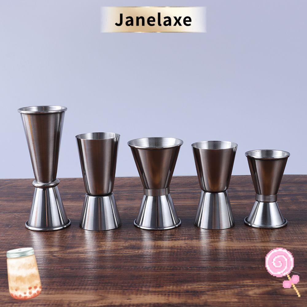 JANELAXE วัด Jigger ดื่มแก้วค็อกเทลสแตนเลส