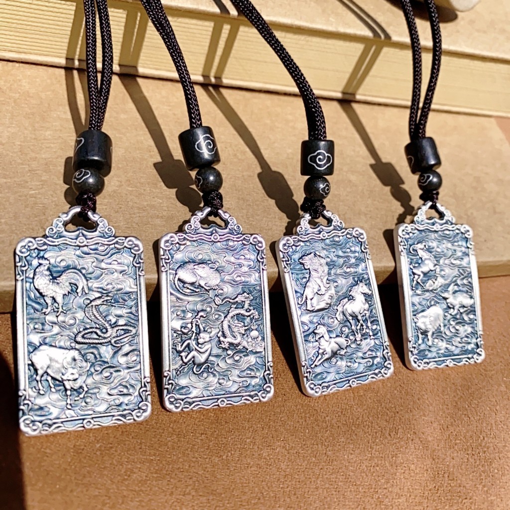 Premium Selection#12Twelve Zodiac Pendants Pure Silver Three-House Zodiac Sign Charms Tiger Horse Do