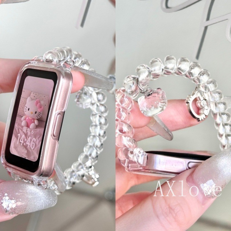 สายโทรศัพท์สําหรับ Huawei Band 10 9 8 Fit3 fit4/4pro สร้อยข้อมือเปลี่ยนสายรัดข้อมือพลาสติกสําหรับ Honor Band 10 9