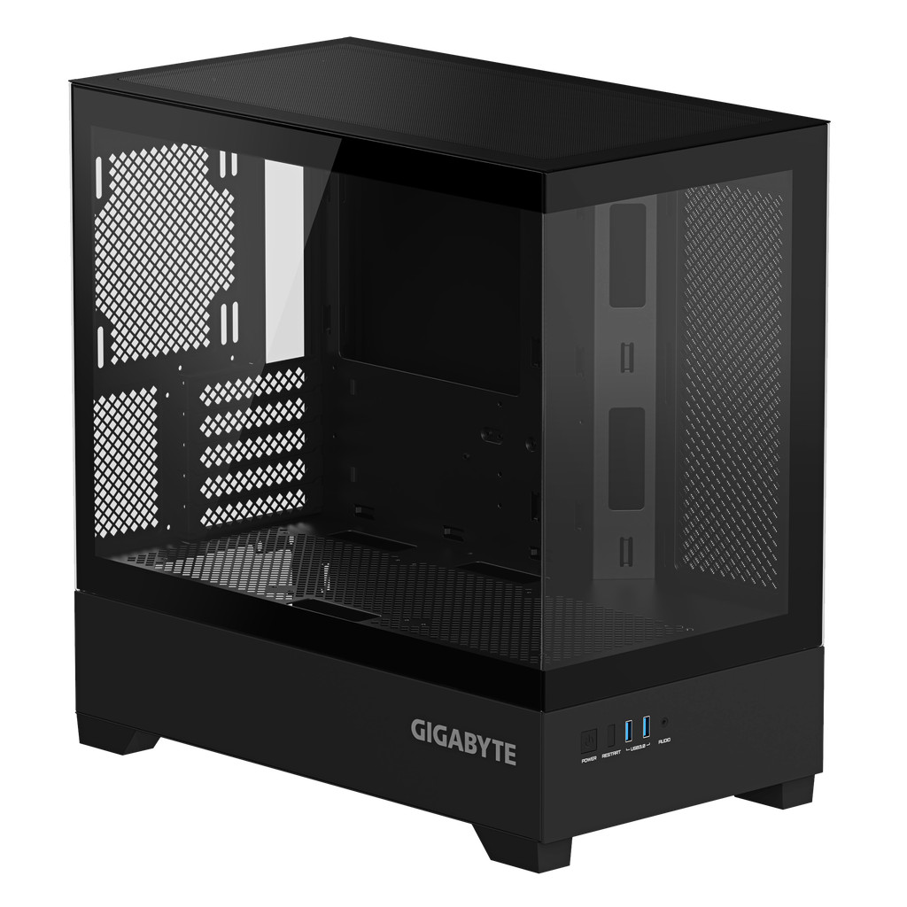 Gigabyte C201G ห้องดูทะเลแบบพาโนรามา แชสซีกระจกดํา คอนโซลเกมระบายความร้อนด้วยน้ํา 360