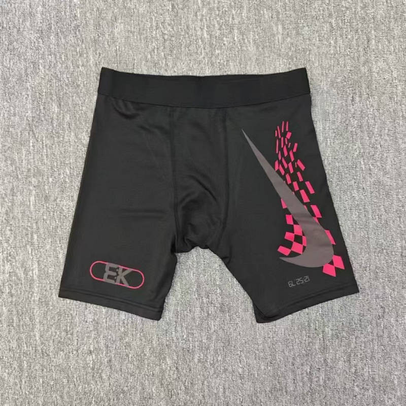 High Elastic Cropped Pants Tight Sports Training Tights Running Track and Field Bottoming Fitness Basketball Quick-Drying Reflective Shorts elVv