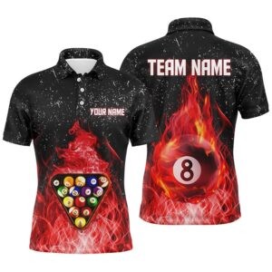 Fire Flame Lightning Custom 8 Ball Pool บิลเลียดโปโล, เสื้อโปโลบิลเลียดส่วนบุคคล