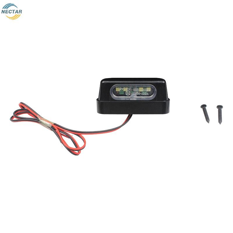 TAR 12V Universal รถจักรยานยนต์ 4LED ไฟส่องป้ายทะเบียน 0.2W ไฟป้ายทะเบียนด้านหลังพร้อม Emark N