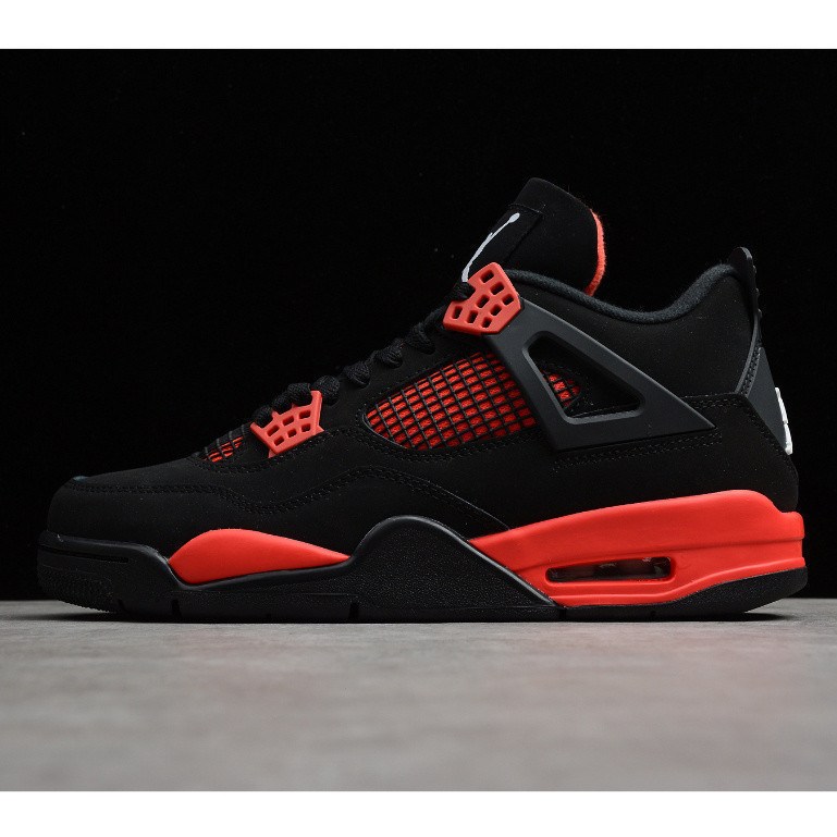 Air Jordan 4 Red Thunder รองเท้าบาสเก็ตบอลผู้ชายและผู้หญิง AJ4 รองเท้าผ้าใบ AJ รองเท้ากีฬา CT8527-01