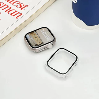 เคส iWatch PC+Glass เคสสำหรับนาฬิกา iWatch S11/10/9/8/Se/7/6/5/4/Seเคสป้องกันรอยขีดข่วน ขนาด 41/40/42/49/44/45/46 มม