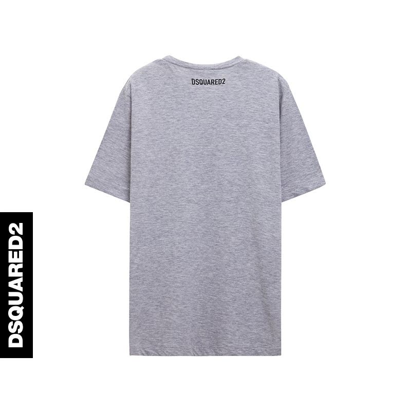 DSQUARED2/D2 Power Spring Summer Ladies Round Neck Grey Basic Short Sleeve T-Shirt