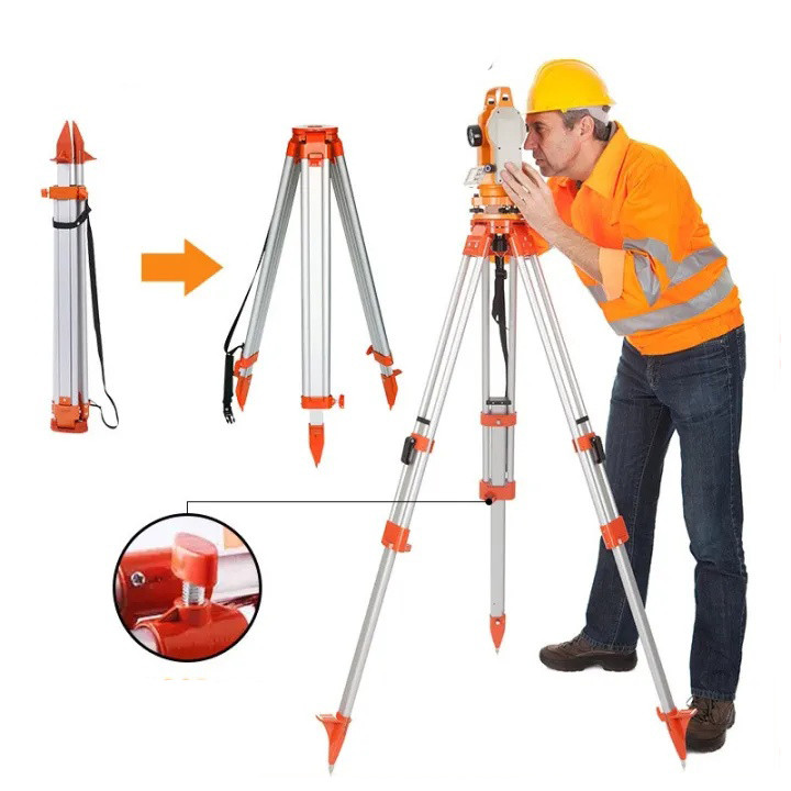 ​​ขาตั้งกล้องสำรวจ TOPCON ระบบตัดแสงอัตโนมัติ 360° วัสดุอลูมิเนียมพับเก็บได้ สำหรับกล้องระดับและกล้องทีโอโดไลท์​​