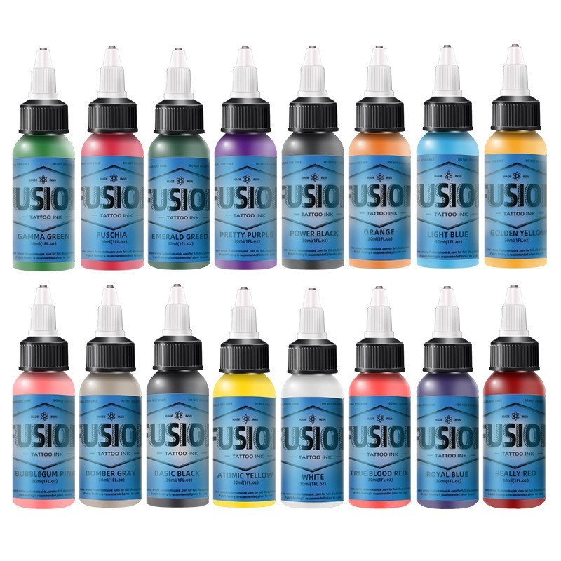Cross-Border 30ml Tattoo Fusion Ink Pigment Practice Easy to Color Tattoo อุปกรณ์ Tattoo 16 Tattoos 
