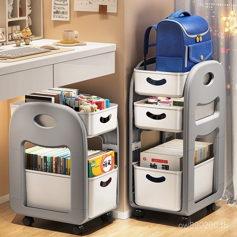 Slot Slot Slot โต๊ะเดสก์ท็อป Multi-Layer กระเป๋ารถเข็น Handy เครื่องมือกระเป๋านักเรียนชั้นเก็บภายใต้