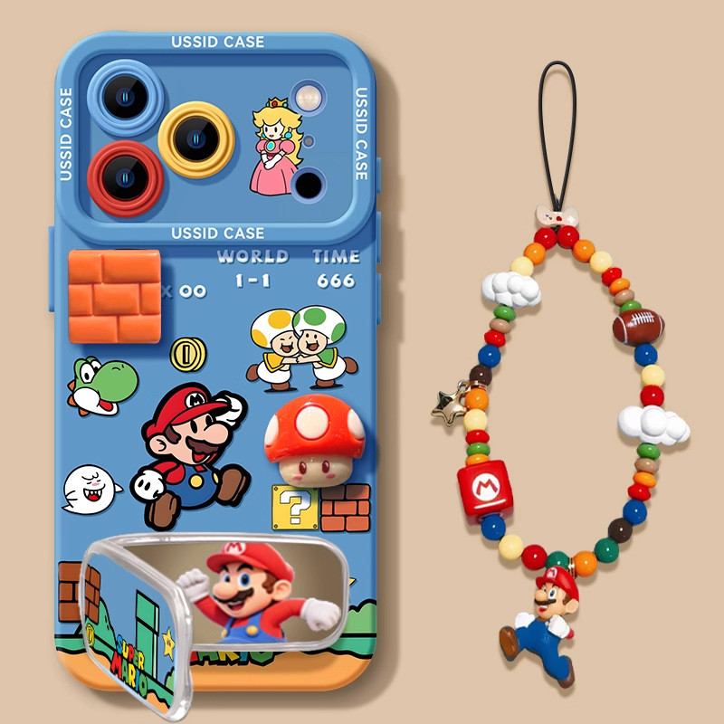 [สไตล์ใหม่ Blue Mario]เคสไอโฟน เคสโทรศัพท์ iphone 17promax16/15 การ์ตูน 14pro13 เคสนิ่ม 12/11