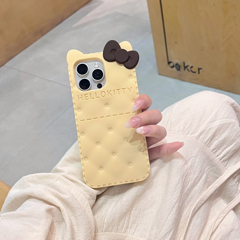 ซิลิโคนการ์ตูนบิสกิต kt เหมาะสําหรับ iPhone17ProMax เคสโทรศัพท์ 1415 หญิง 16 Soft Case 15PM ใหม่