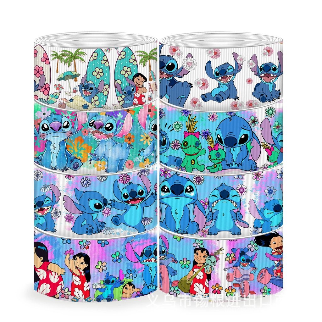 5 หลา/ม้วนการ์ตูน Stitch Series พิมพ์ดิจิตอลริบเบียนริบบิ้น DIY โบว์ริบบิ้น, 1Yc51680